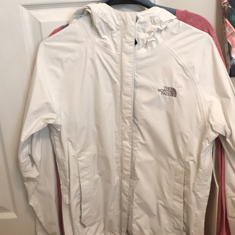 White North Face rain jacket